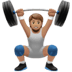 🏋🏽 person lifting weights: medium skin tone display on Apple